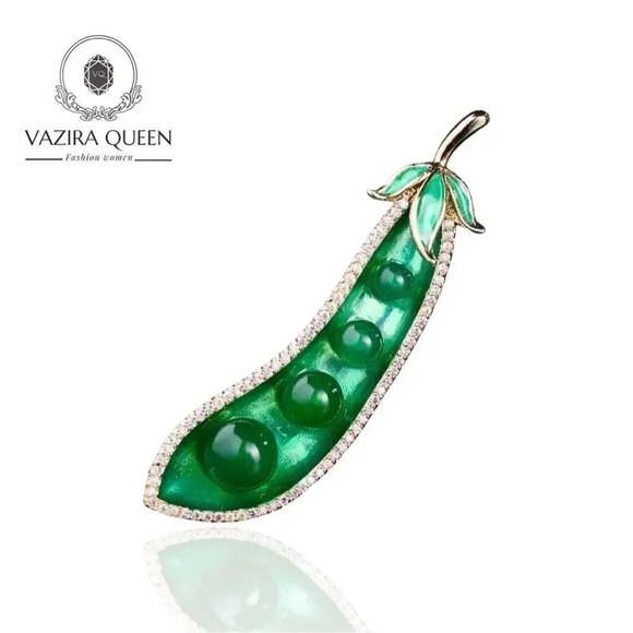 VQ Peas Brooch - Picture 1 of 5